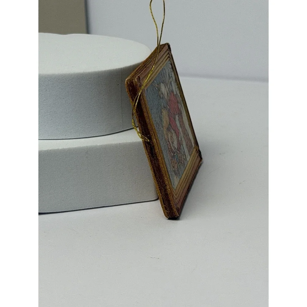 Christmas Two Sided Hanging Ornament, Santa Clause Vintage